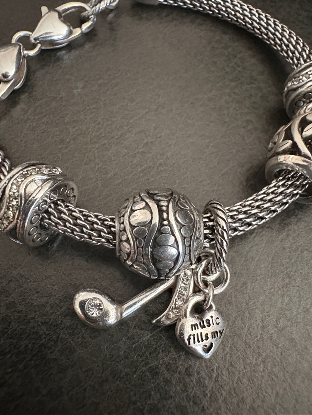 Silver Charm Bracelet - Elegant Silver Tones - Brighton - Picture 5 of 8
